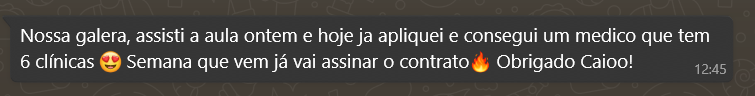 Depoimento WhatsApp - Médico com 6 clínicas